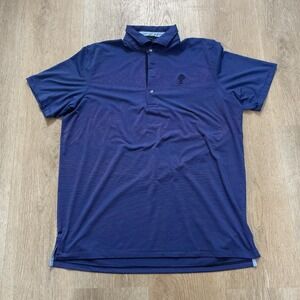Greyson Men's Size XL Blue Striped Lightweight Performance Golf Polo Shirt